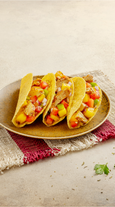 Tacos de frango tricolores