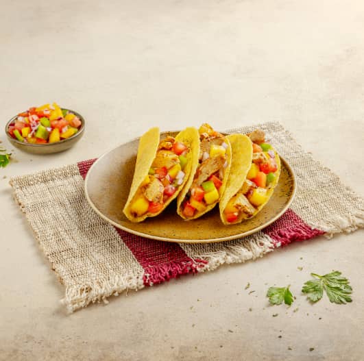 Tacos de frango tricolores